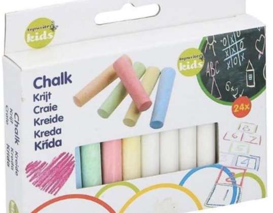 Craie 8 cm 24 pièces 5 couleurs