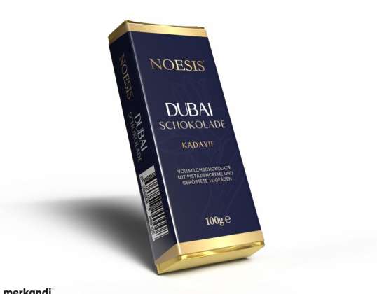 NOESIS® Dubai šokolaad 95/100gr - piimašokolaad pistaatsiakreemi ja röstitud taignaniitidega