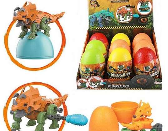 WORLD OF DINOSAURS Dino Disassembler en Oeuf 4 assortis dans un présentoir 16cm