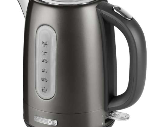 Bouilloire Sencor 1.7L MÉTAL GRIS FONCÉ.