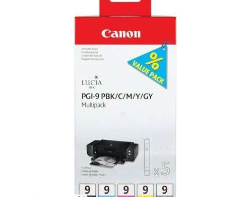 £PGI-9 PBK/C/M/Y/GY MULTIPACK 4086