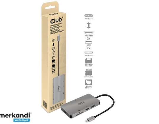 CLUB3D HUB USB C 8-1 DUAL HDMI 6450