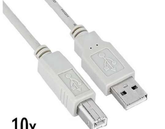 10X USB 2.0 CABLE 1.8MT M/M A/B 2010