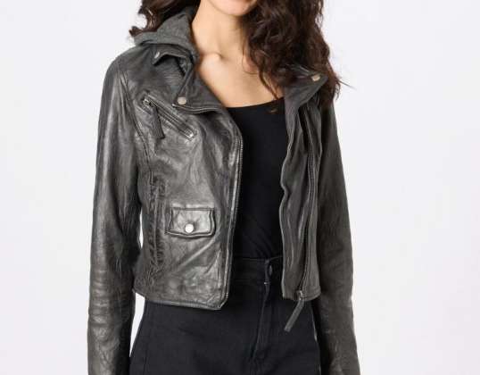 FREAKY NATION Blouson en cuir pour femme »Easy Biker« en cuir véritable • ancien prix public conseillé : 199,90 €