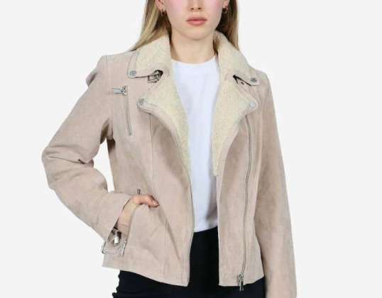 FREAKY NATION Blouson en cuir femme »Winter Biker Princess« en cuir véritable • ancien prix conseillé : 169,95 €