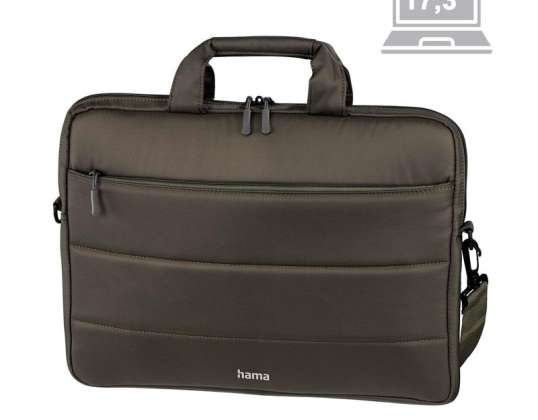 Hama Laptop Bag Toronto, Sac à bandoulière matelassé pour ordinateurs portables jusqu’à 44 cm (17.3"), Pochette pour la protection et le rangement, Olive