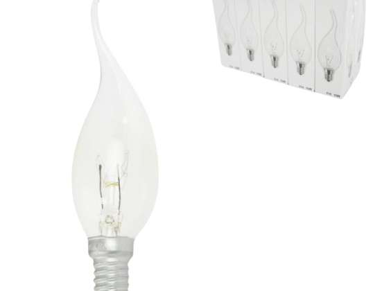 Kerzenlampe transparent E14 230V 15W Flammenmodell
