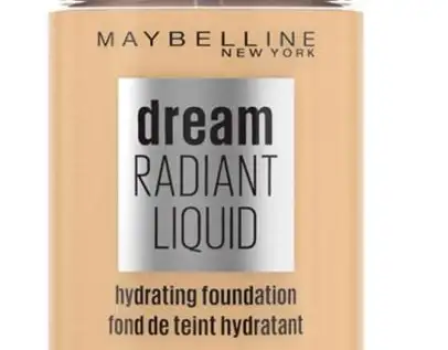 Maybelline Foundation, Dream Radiant Liquid Hydrating Foundation met Hyaluronzuur en Collageen - 48 Sun Beige