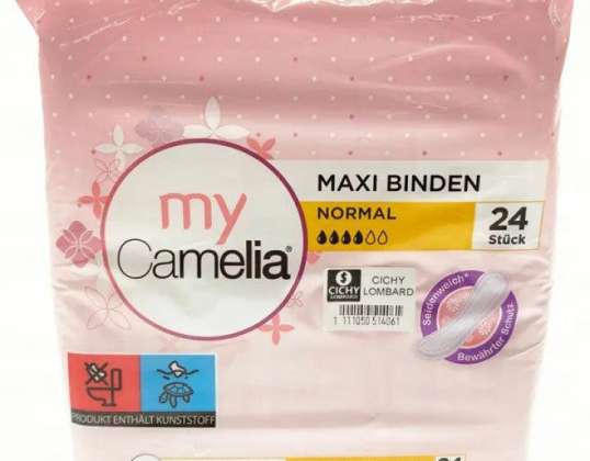 Camelia Maxi Pads Normal 24 stykker Effektiv absorpsjon og daglig beskyttelse
