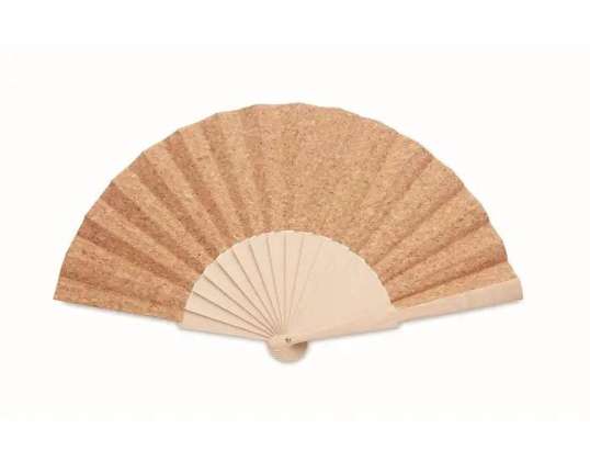 Éventail élégant FANNY CORK en beige naturel et élégant