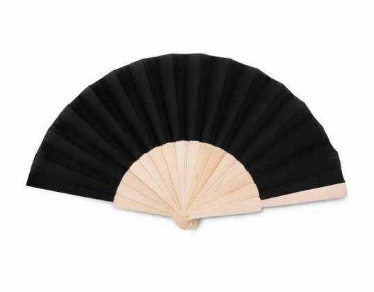 Éventail FANNY WOOD en noir – Naturellement frais avec un aspect bois élégant