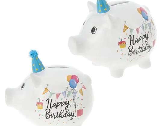 Pușculiță mare de La mulți ani aprox. 17x16 cm – cadou pentru a economisi bani