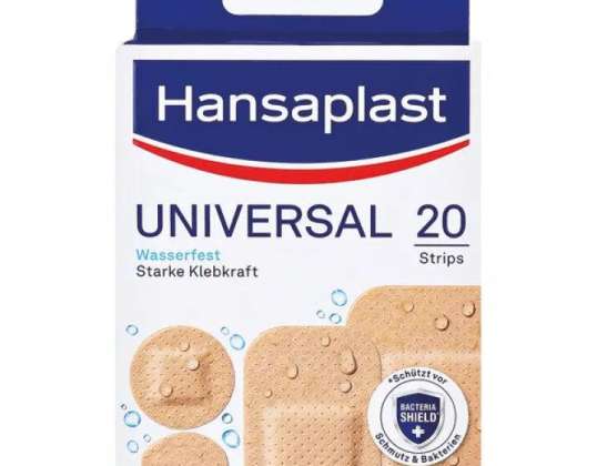 Hansastrip Universal 20 dalių vandeniui atsparūs pleistrai Ilgalaikė apsauga visų tipų odai