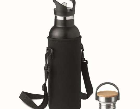 Isolierflasche 700 ml TIKSI – Schwarze Thermoflasche für den aktiven Alltag