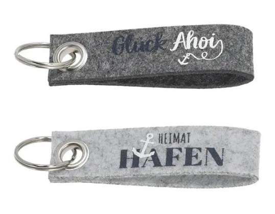 Elemento de amarre náutico de fieltro | Diseño AHOI | Juego de 2 | Llaveros robustos | Cuellos elegantes