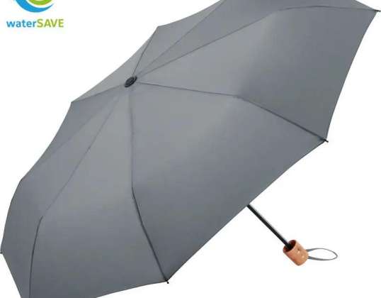 "ÖkoBrella Shopping Mini" sulankstomas skėtis su vandeniuSAVE dangtelis Pilka Tvarus ir kompaktiškas