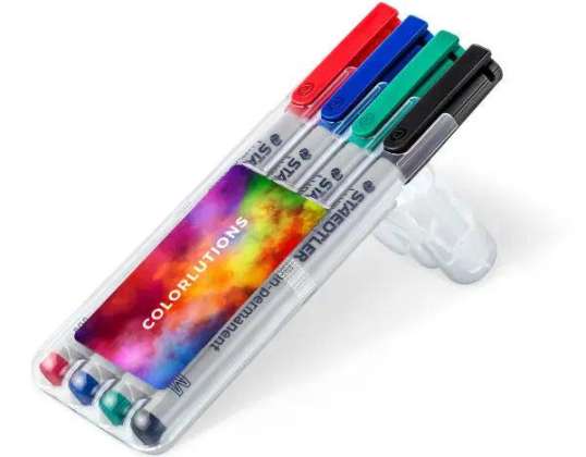 STAEDTLER Lumocolor M Box 4 dočasné značky priehľadné