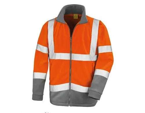 Chaqueta de microforro polar de seguridad: alta visibilidad y aislamiento térmico