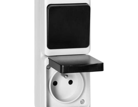 Single-pole Switch Socket 2P Z AQUATIC MINI IP 54 black-white
