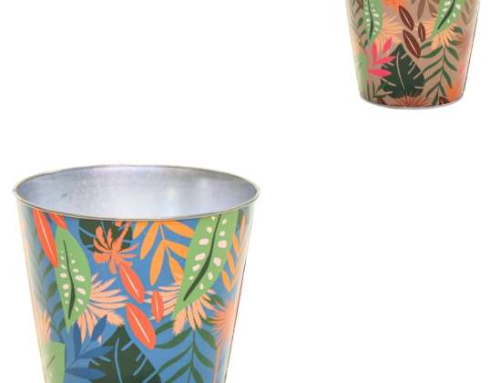 Bloempot Bob Jungle S 11 cm 2 assorti metaal decoratief