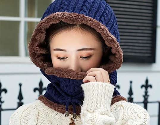 Chapeau d’hiver cagoule Igloo (bleu) ~ balha | Chapeau d’hiver | Couvre-chef chaud pour l’hiver