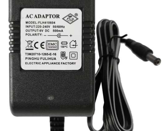 Cargador de coche a batería 6V 500mA con LED