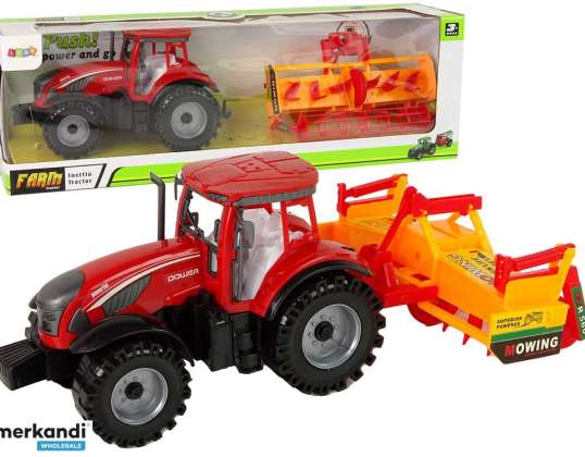 Tracteur avec entraînement par friction du cultivateur rouge