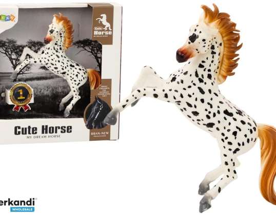 Pferdefigur Weißes Pferd Polka Dot Stehender Stall Bauernhof Niedliches Pferd