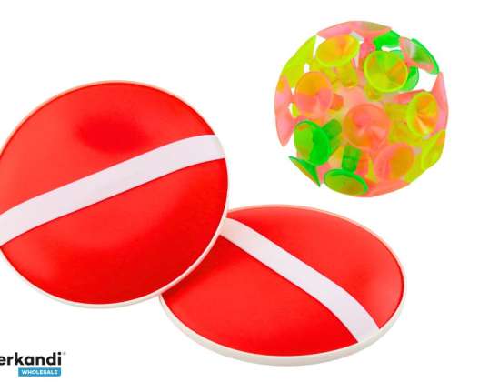 Arkadspel Paddlar rund boll med sugkoppar röd