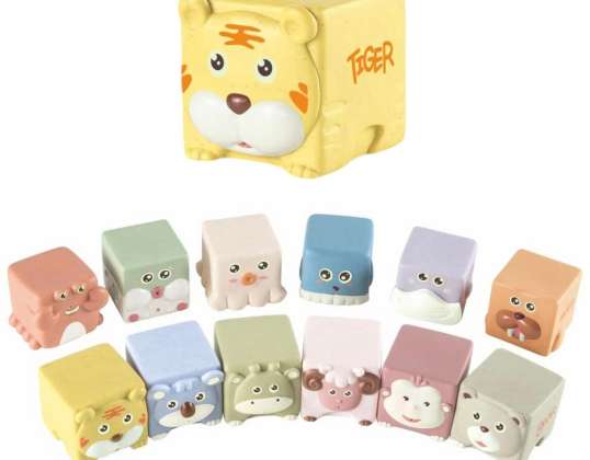 Set de Animales Educativos Bloques Sensoriales Blandos 12 piezas