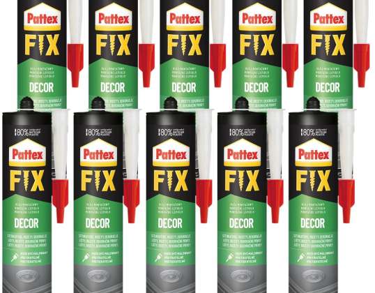 10x Pattex Fix Dekor Monteringslim 380g