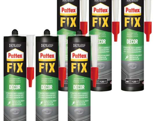 6x Pattex Fix Dekor Monteringslim 380g