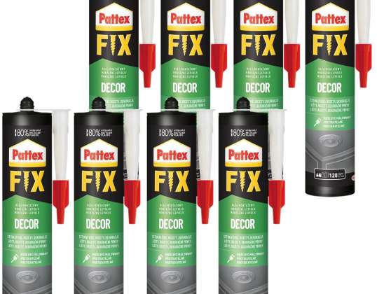 8x Pattex Fix Dekor Monteringslim 380g