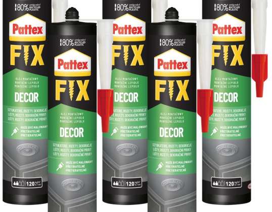 5x Pattex Fix Dekor Monteringslim 380g