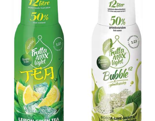 FruttaMax Syrup ICE TEA LEMON GREEN Light 500 ml FruttaMax Syrup LIME MINT ELDERBERRY LIGHT 500ml
