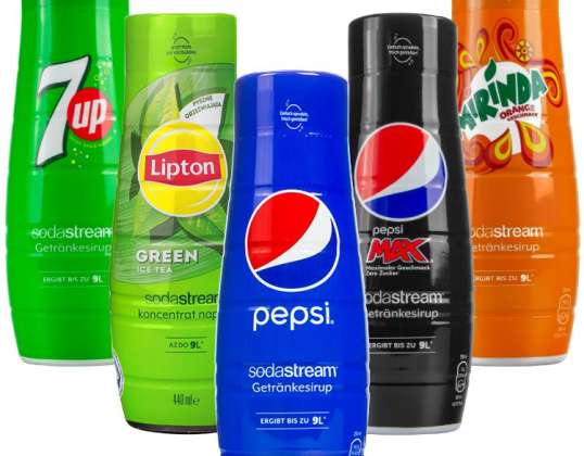 5x SodaStream Pepsi Pepsi MAX Sirup Mirinda 7UP Lipton Grüner Tee