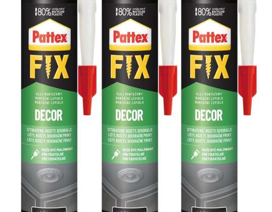 3x Pattex Fix Dekor Monteringslim 380g