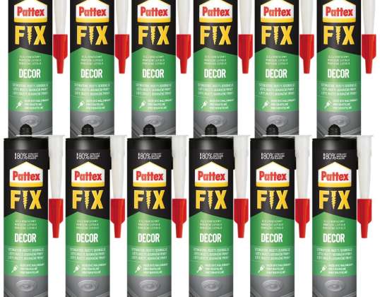 12x Pattex Fix Dekor Monteringslim 380g