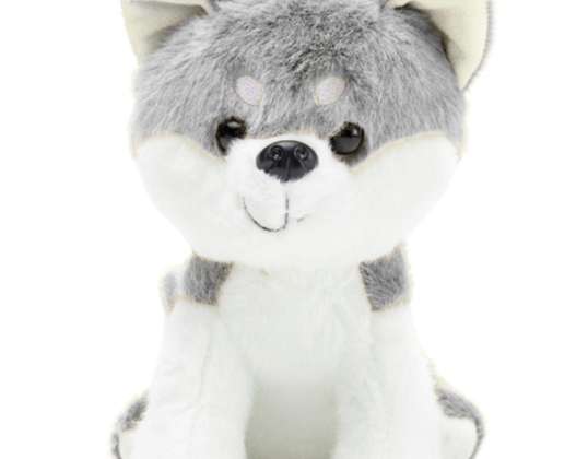 Plüsch Kuscheliger Wolf Maskottchen Weiß und Grau 20cm