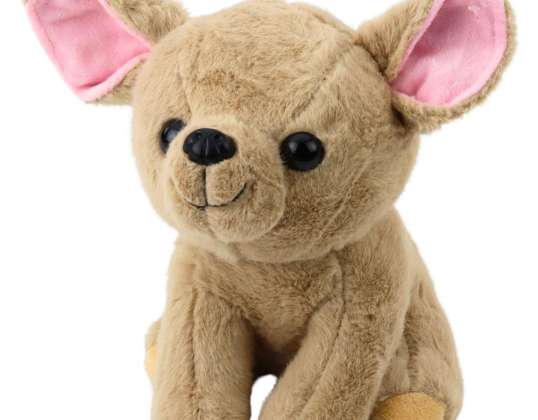 Plüsch Kuschel Maskottchen kleiner Chihuahua Hund beige 22cm