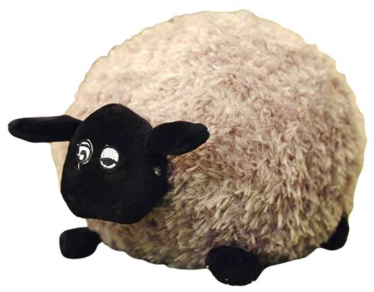 Plüsch Kuschelschaf Maskottchen mit lockiger Wolle hellbraun 20cm
