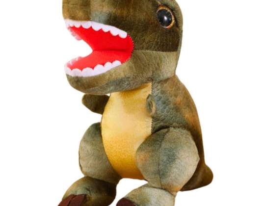 Švelnus dinozauro pliušinis talismanas su odos tekstūra žalia 32cm