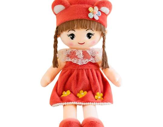 Muñeca Rag Soft Plush Sombrero de Vestir Rojo con Orejas 45cm
