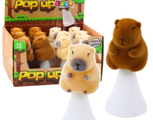 Skakajuća Kapibara Na Proljetnom Pop Upu Bež Smeđa 10cm