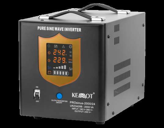 KEMOT PROsinus 2000/24 Pure Sine Waveform Inverter with Charging Function 24V 230V 2000VA/1400W black