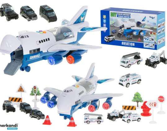 Avion de transport 6 voitures police côté/avant