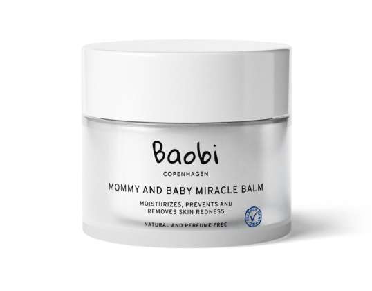 Baobi Copenhagen Mommy and Baby Miracle Balm, датський натуральний шкірний продукт без ароматизаторів і сертифікований для алергії