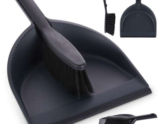 BROSSE PELLE À POUSSIÈRE BROSSE NOIRE BALAI SPATULE POUBELLE