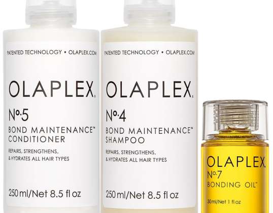 OLAPLEX No.7 juukseõli OLAPLEX No.4 juuksešampoon OLAPLEX No.5 juuksepalsam
