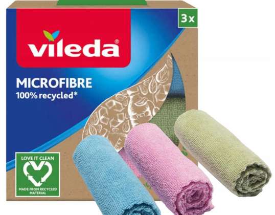 Vileda chiffon en microfibre 100% recyclable x3